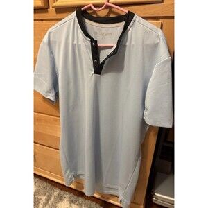 Truwear Mens XL Pinnacle 2.0 Lifestyle Polo Shirt Light Blue Blade Collar